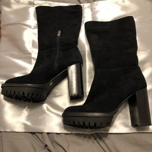 Black Vince Camuto calf boots never worn
